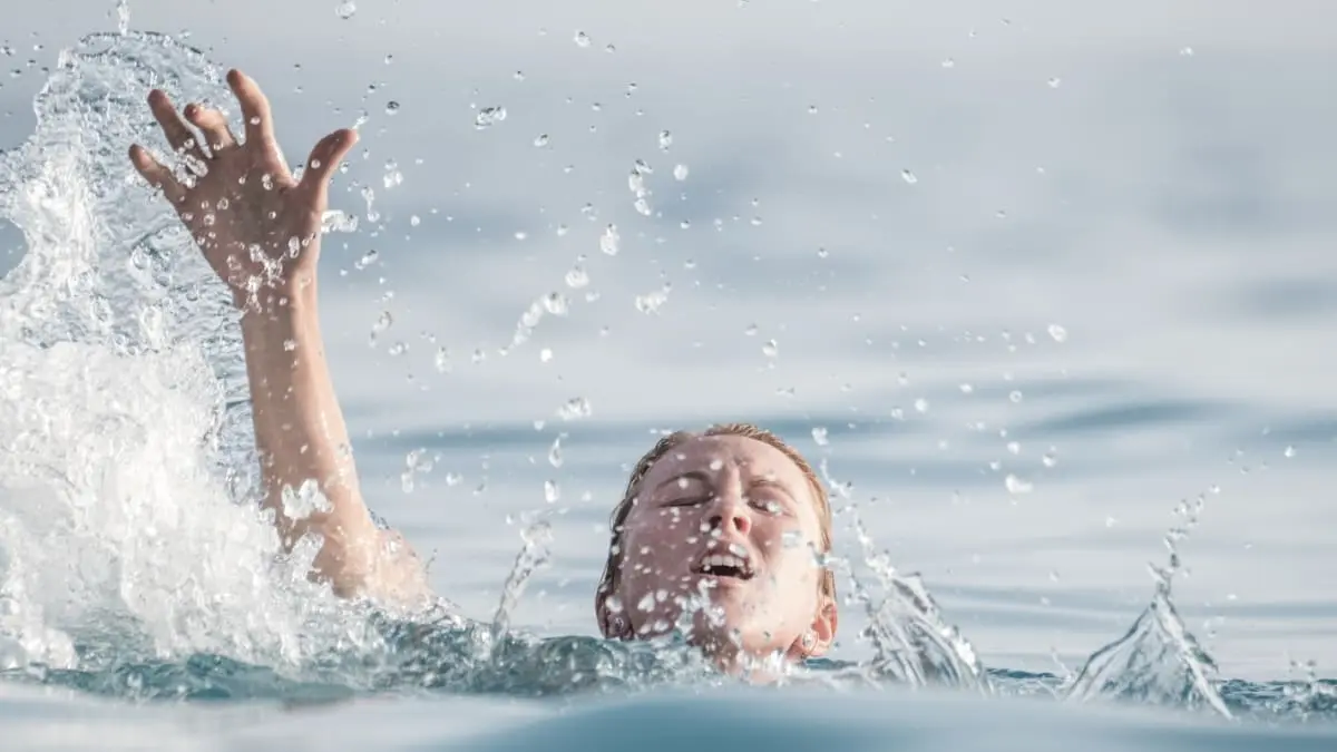 woman in cold water shock